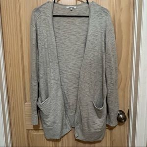 MADEWELL Grey Open Front Sweater with Pockets M